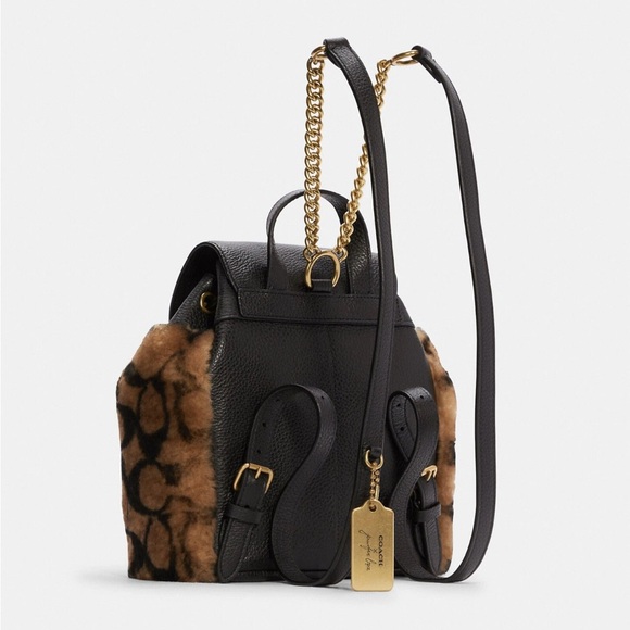 NWT Coach X Jennifer Lopez Pennie Backpack 22 In Signature Shearling $498 C6493 - Picture 2 of 11